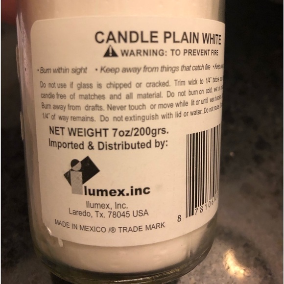 LUMEX Candle 7oz White Blue Tall Glass Wax Candle Seashells - Picture 5 of 10